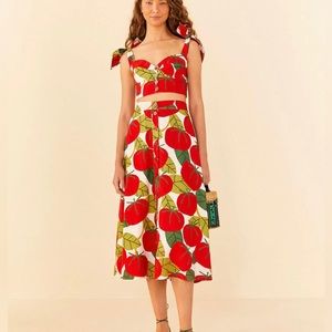 NWT FARM Rio Tomato Midi Skirt 🍅